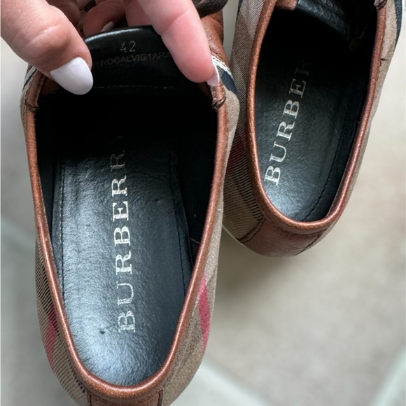 BURBERRY Authentic vintage check print low-top leather sneakers sz EU 42 - Picture 3 of 11